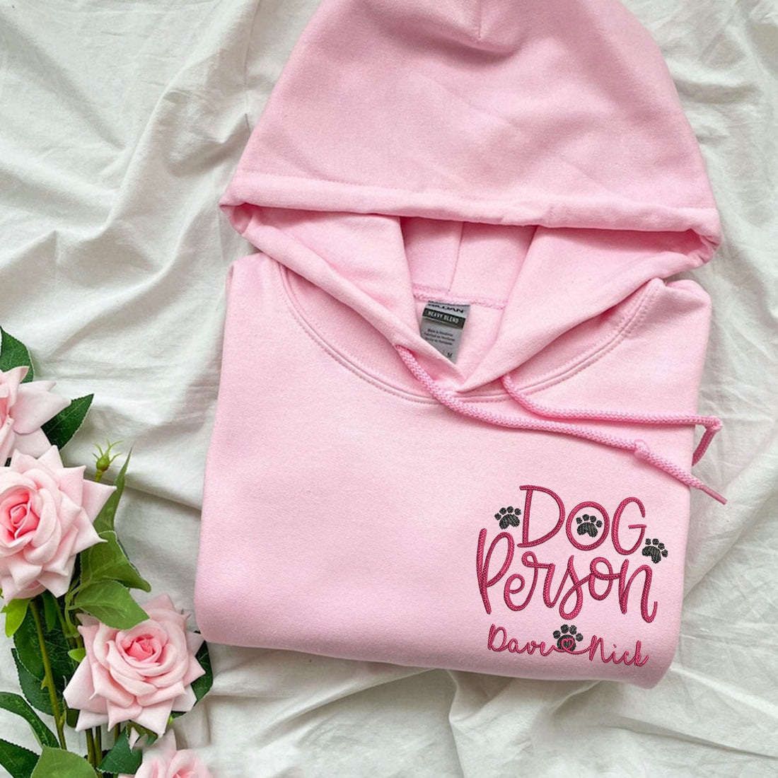 Embroidered Dog Person Hoodie with Pet Names - Dog Lover Gift