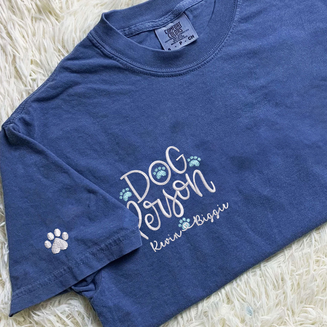 Embroidered Dog Person T-Shirt with Pet Names - Dog Lover Gift