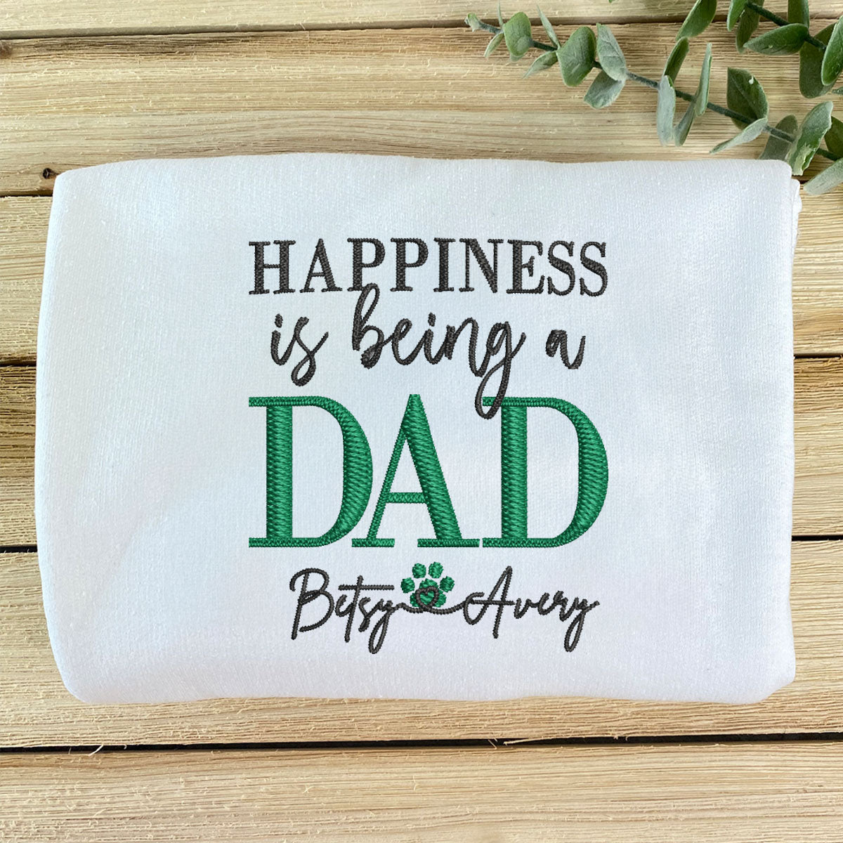 Embroidered Dad Sweatshirt with Kids Names - Personalized Father's Day Gift