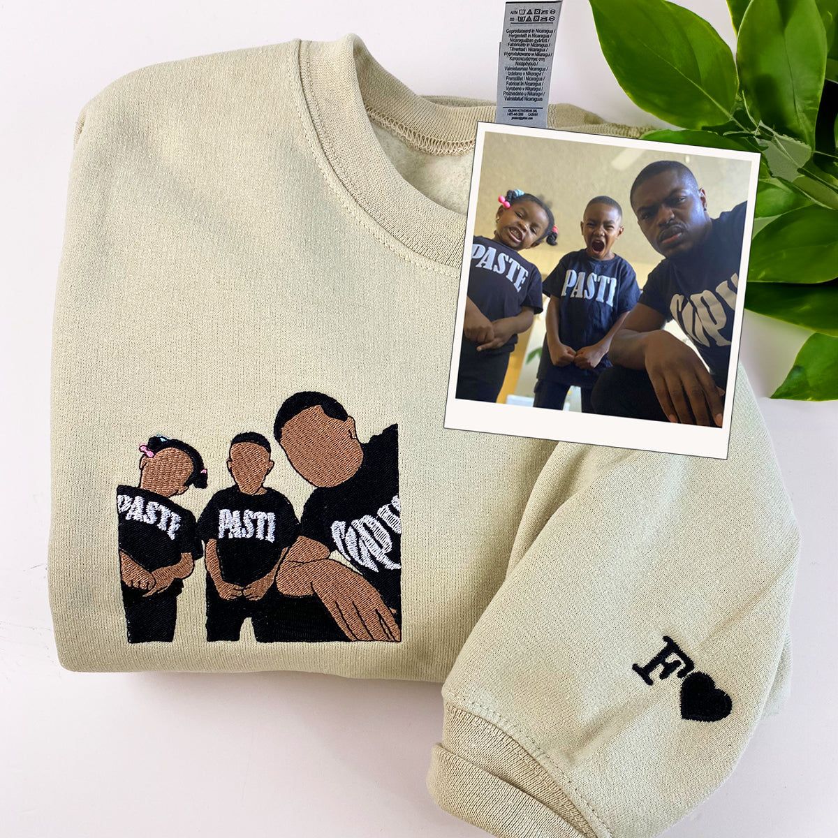 Embroidered Dad Daughter Portrait Hoodie - Father Gift with Initial