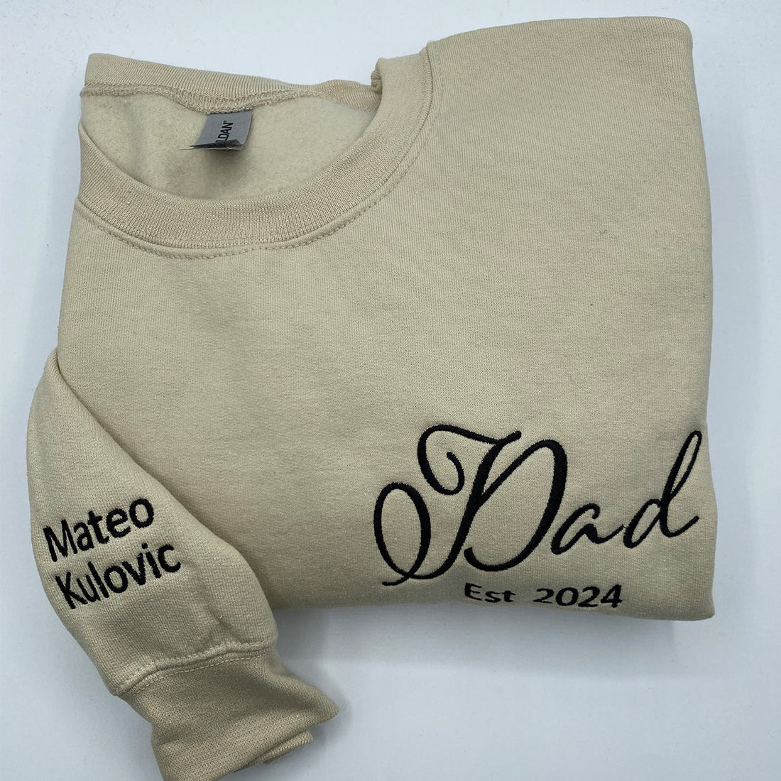 Embroidered Dad Hoodie with Est Year - Father Gift
