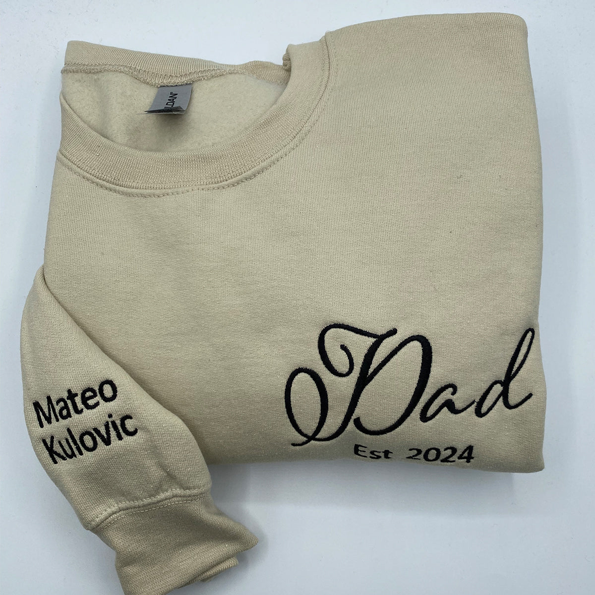 Embroidered Dad Hoodie with Est Year - Father Gift