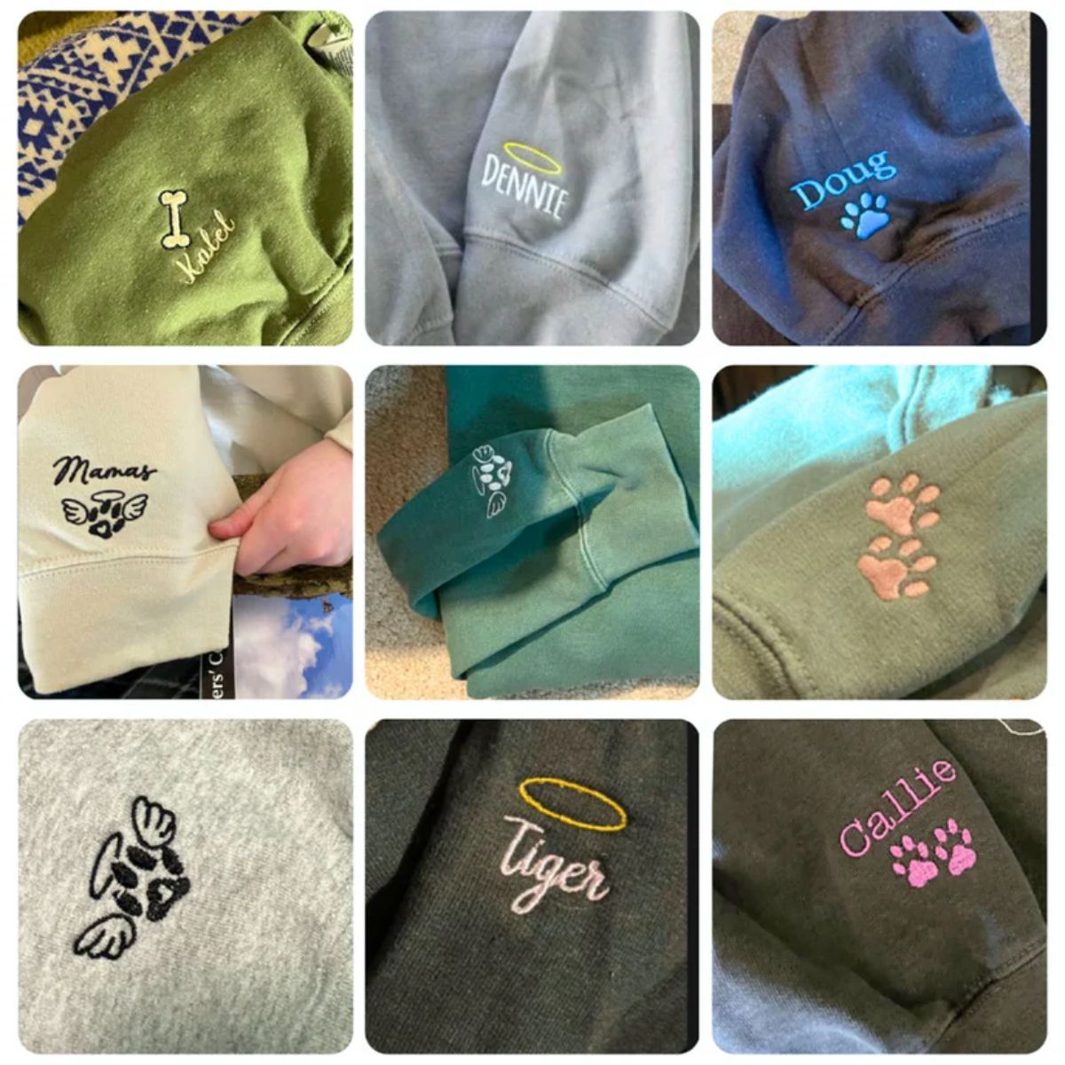 Embroidered Dog Dad Hoodie with Pet Names - Rainbow Design Pet Gift