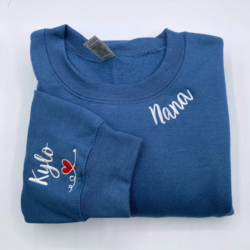 Embroidered Nana Hoodie with Kids Names - Grandma Gift