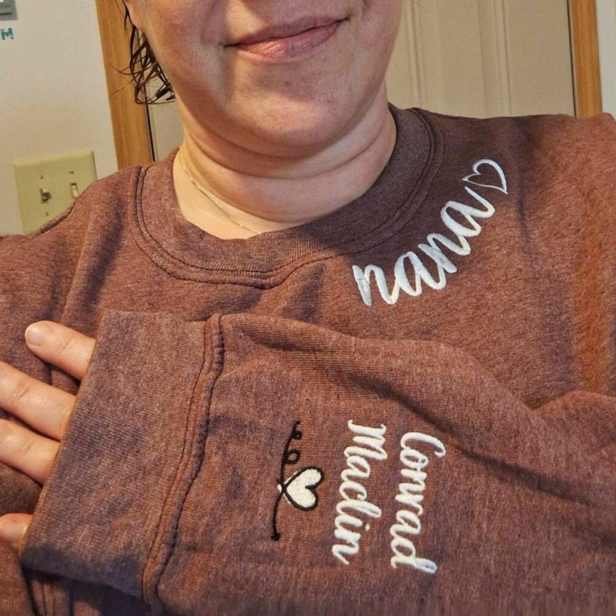 Embroidered Nana Hoodie with Kids Names - Grandma Gift