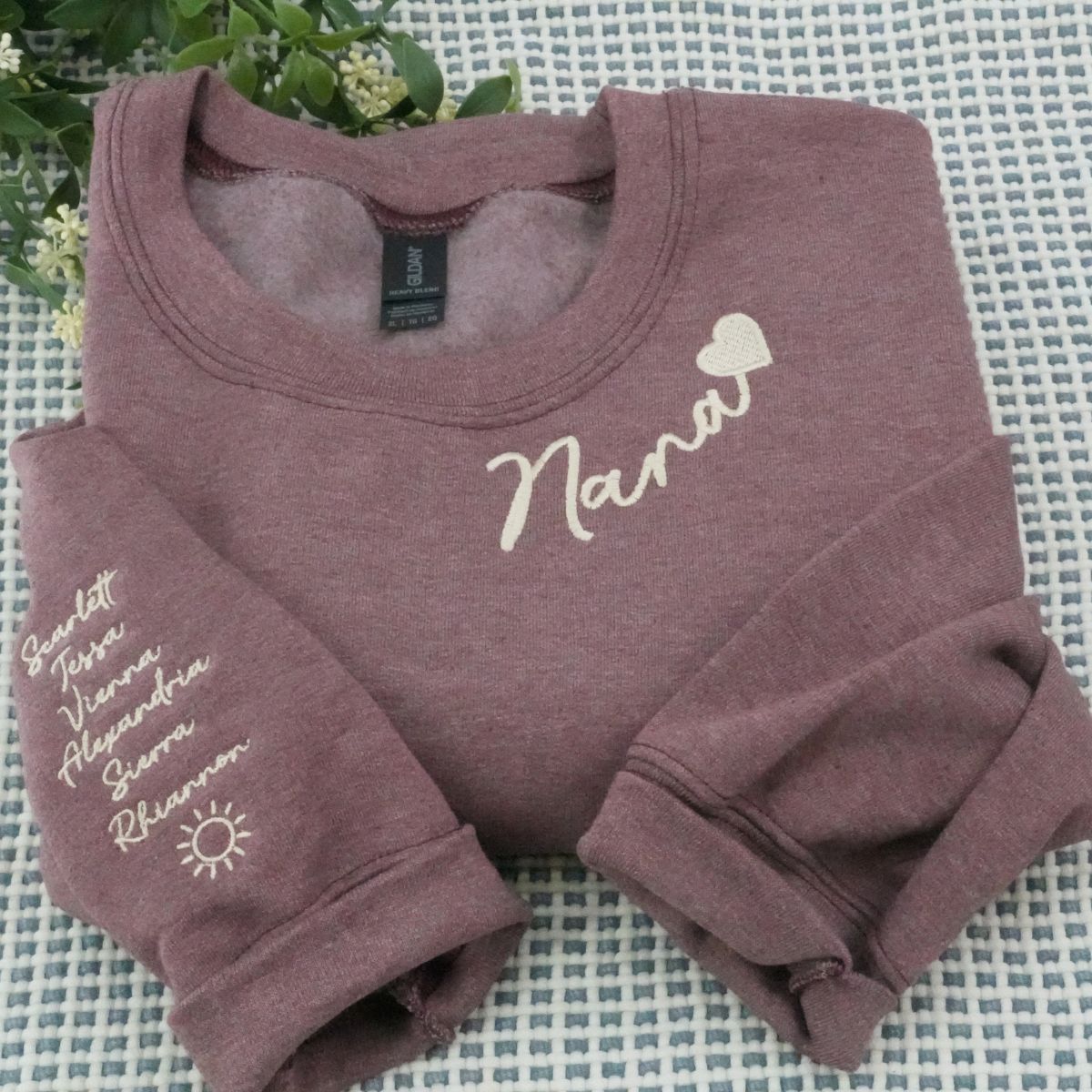 Embroidered Nana Hoodie with Kids Names - Grandma Gift