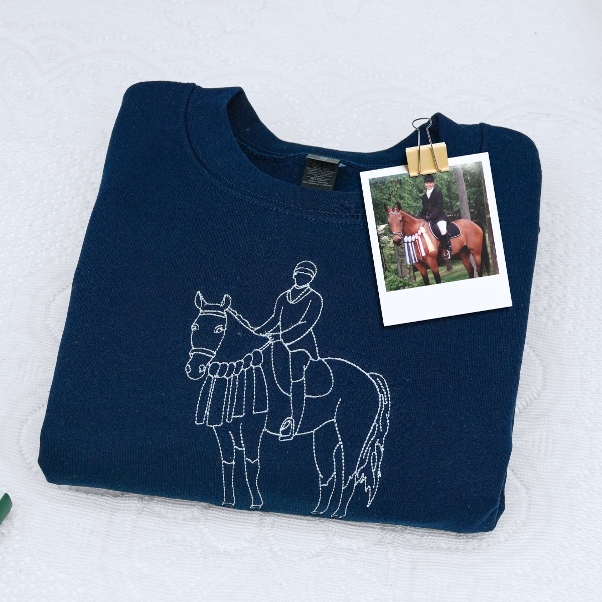 Embroidered Horse Outline Hoodie from Photo - Horse Lover Gift