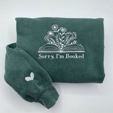 Embroidered Sorry I'm Booked Hoodie with Names - Book Lover Gift