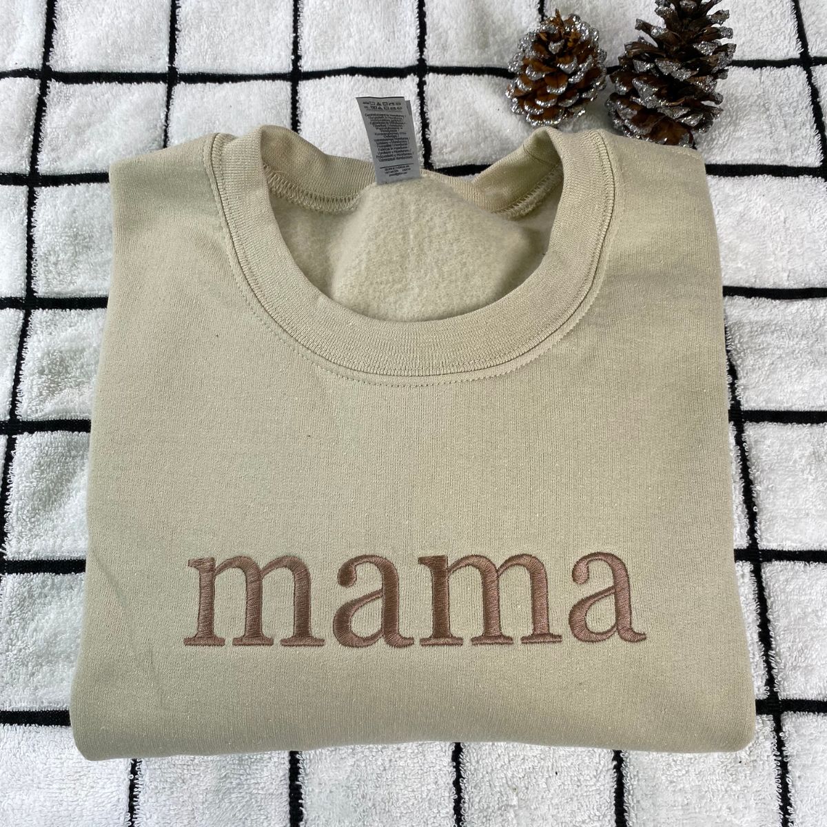 Embroidered Mom Hoodie with Kids Names on Sleeve - Mother's Day Gift